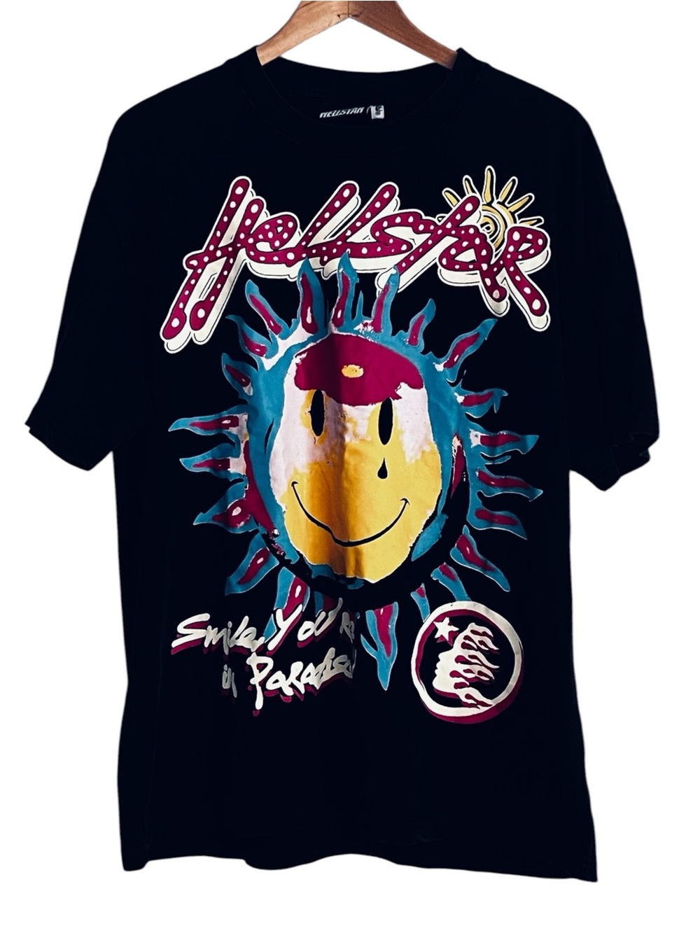 NWT Cap 10 2023 HELLSTAR Smiley Graphic Smile You’re in Paradise Black SZ M - Picture 2 of 13